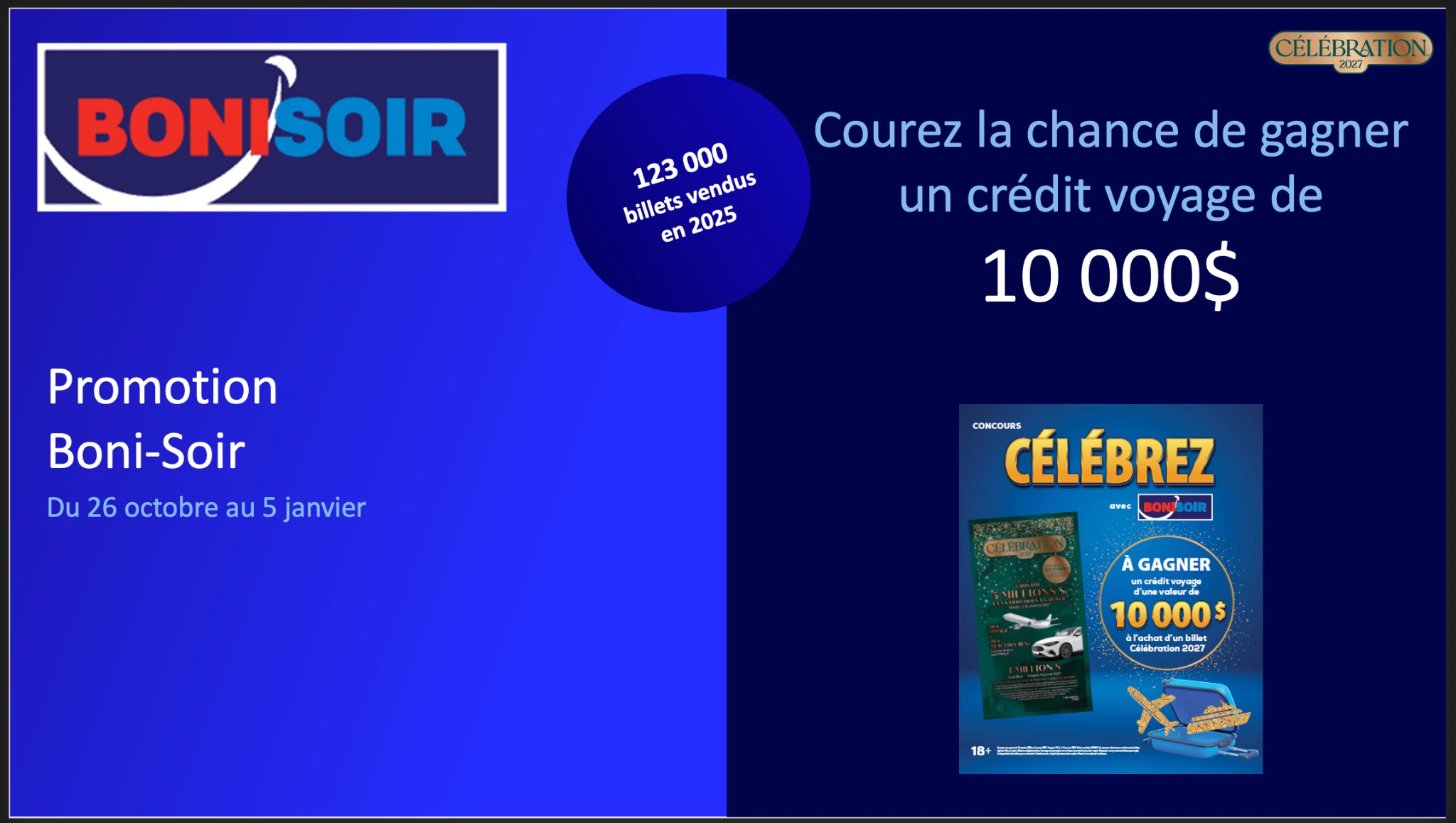 Promotion Célébration Boni-Soir
